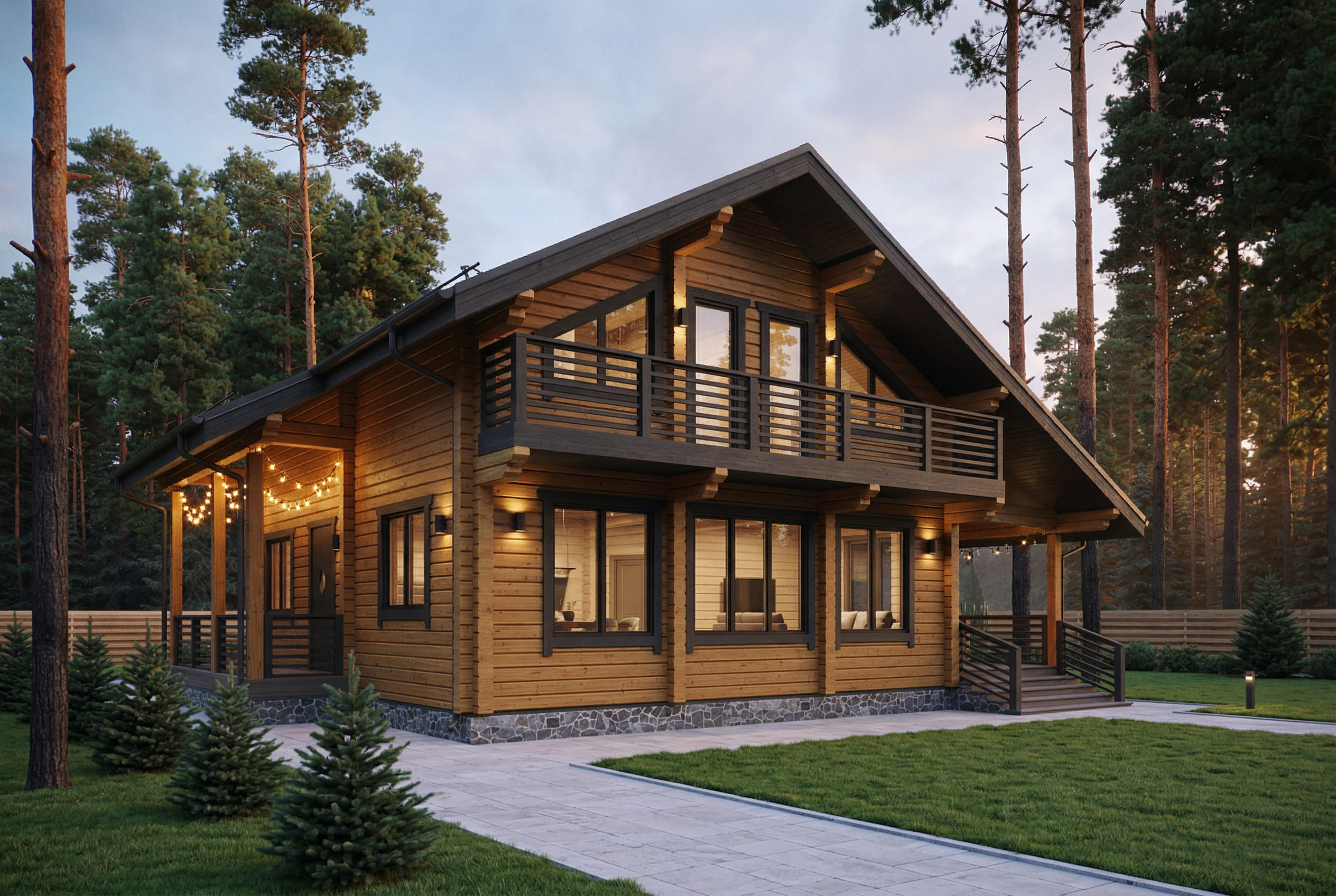 Luxury glulam residence in a landscaped northern environment